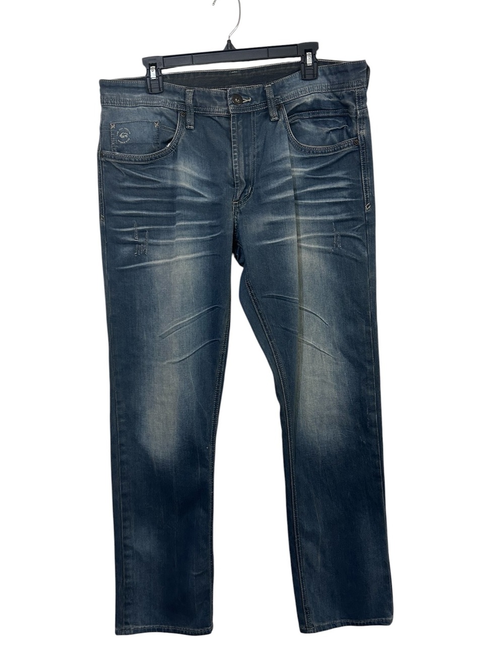 Buffalo David Bitton Men’s Six Slim Straight Distressed Indigo Denim Jeans 34x30